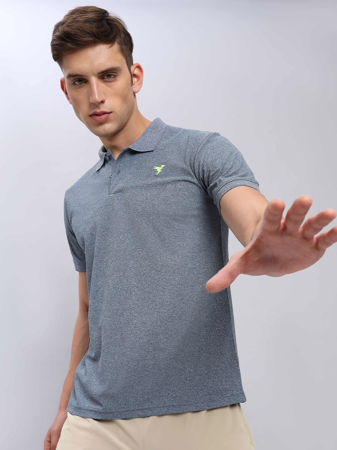 

Technosport Polo Collar Antimicrobial Slim Fit T-shirt, Blue