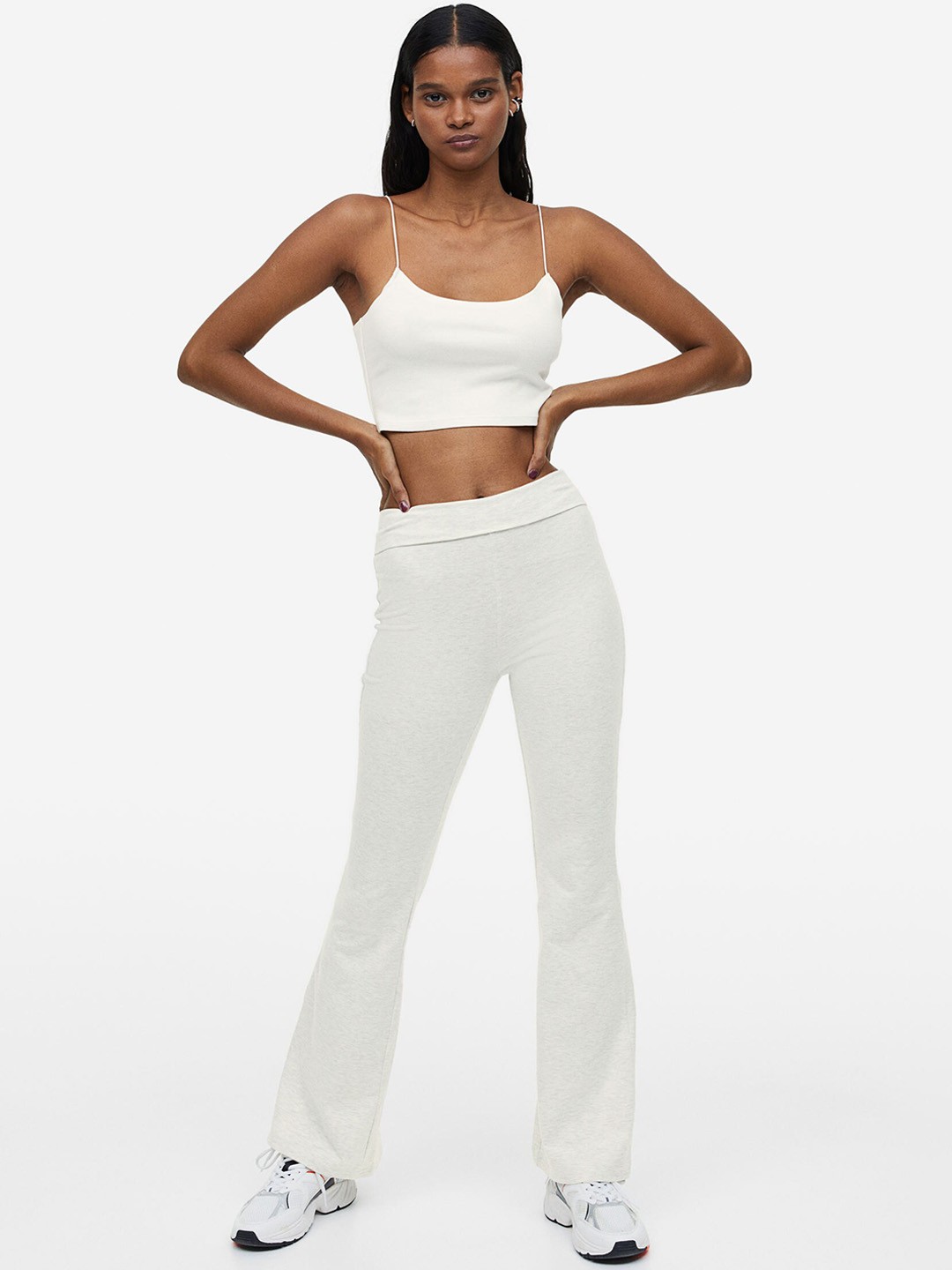 

H&M Women Flared Leggings, Grey melange