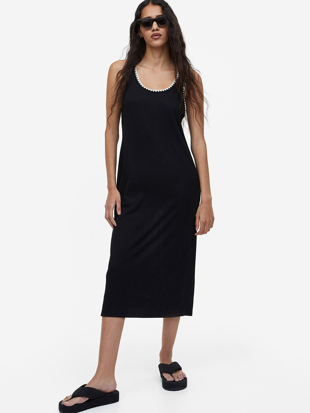 

H&M Rib-Knit Dress, Black