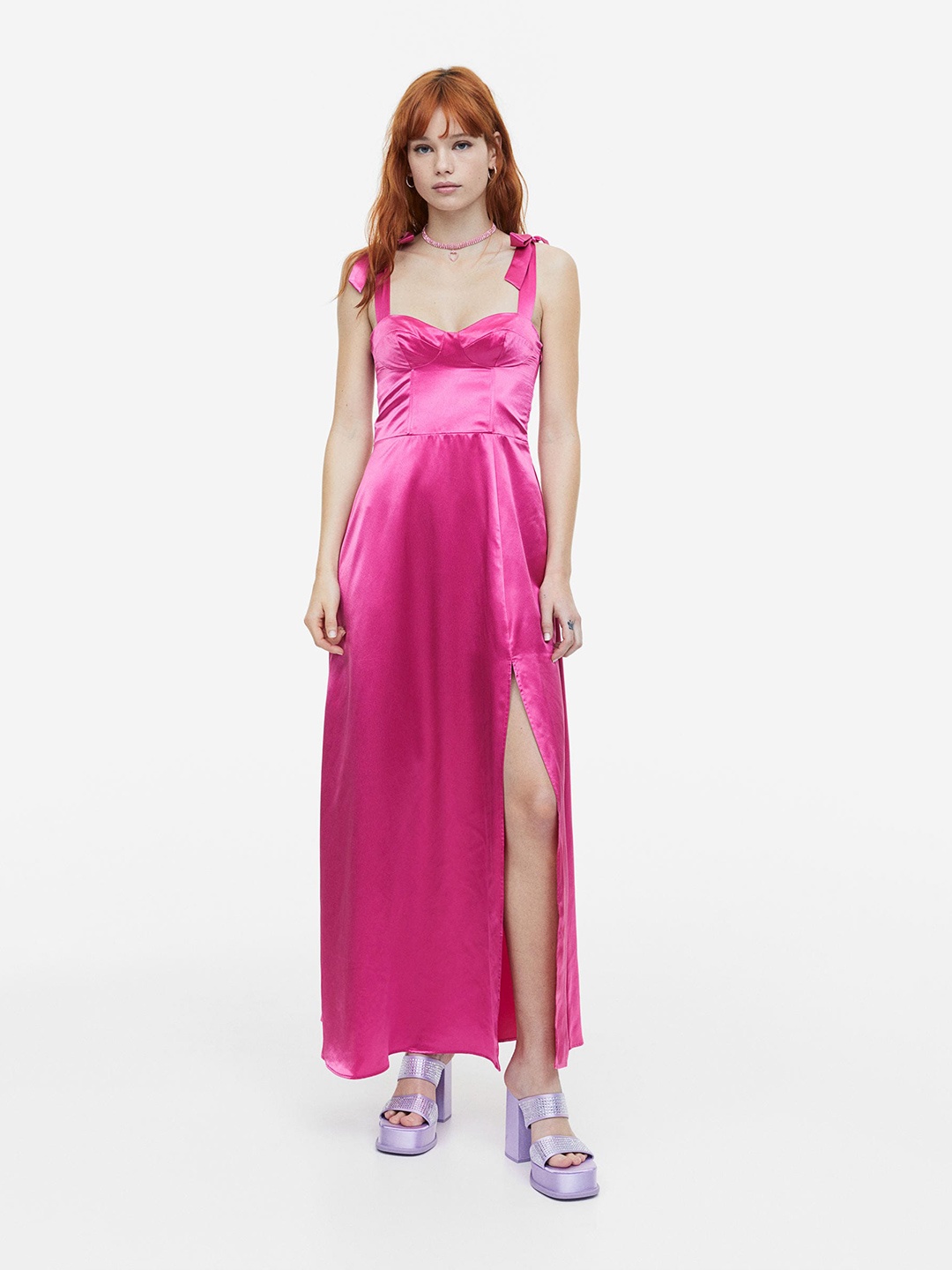 

H&M Tie-Strap Corset Dress, Pink