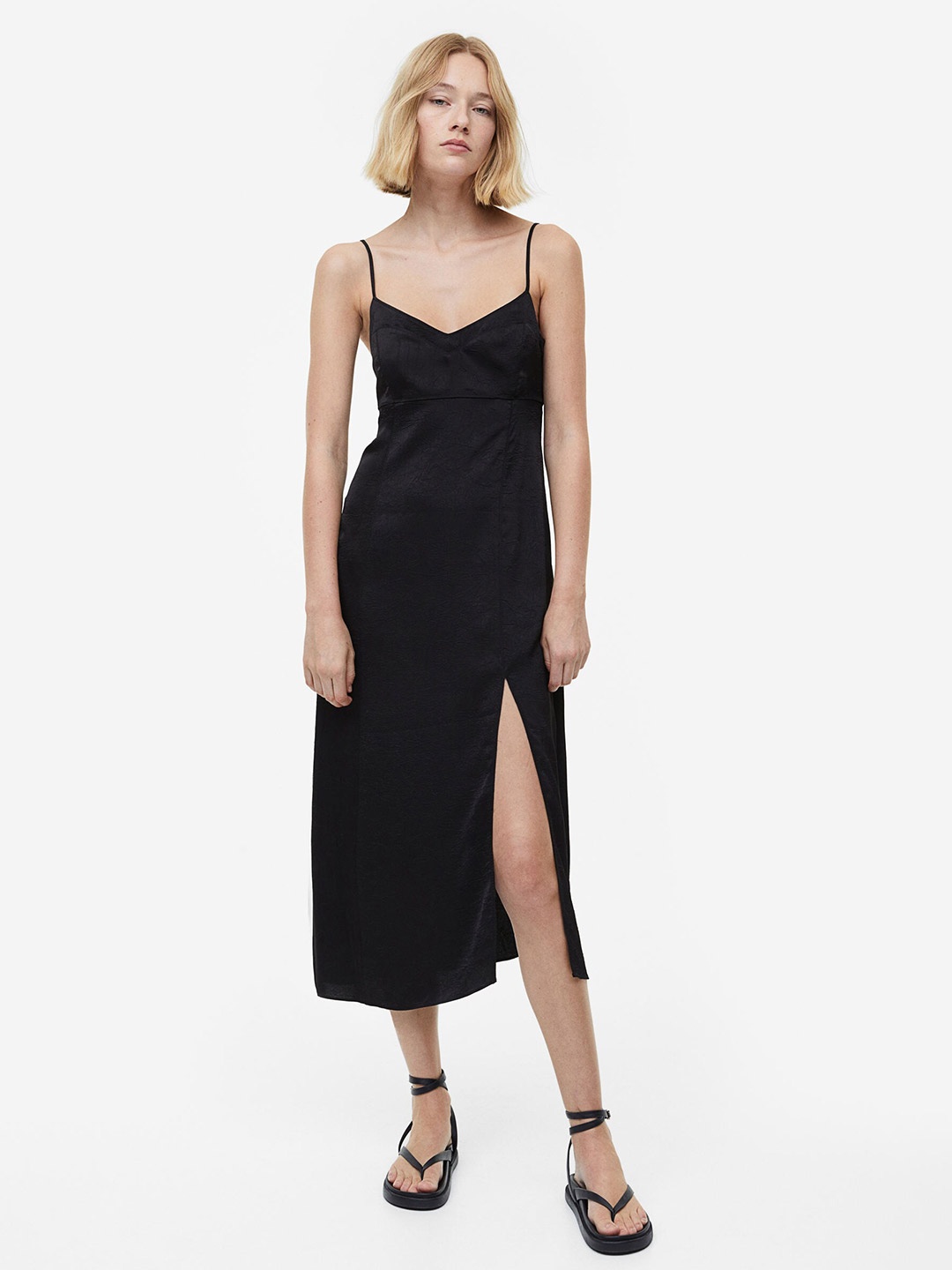 

H&M Open-Back Dress, Black