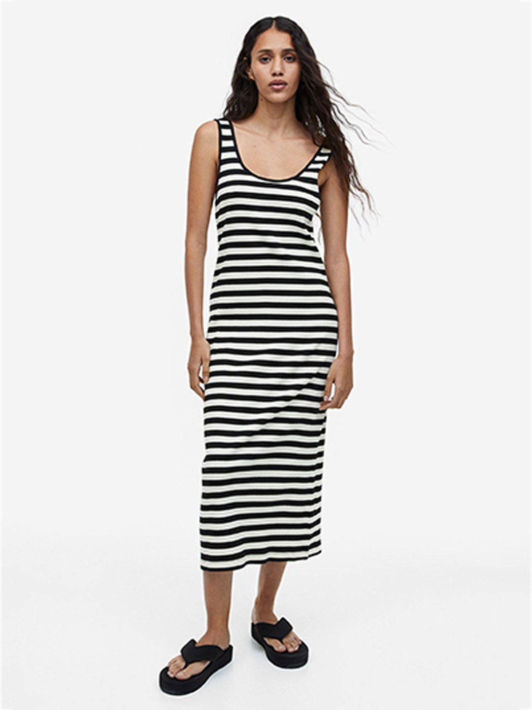 

H&M Ribbed Dress, Black