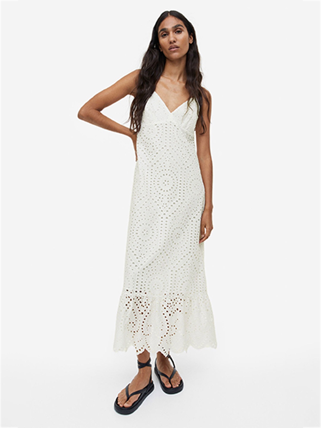 

H&M Broderie Anglaise Pure Cotton Dress, White