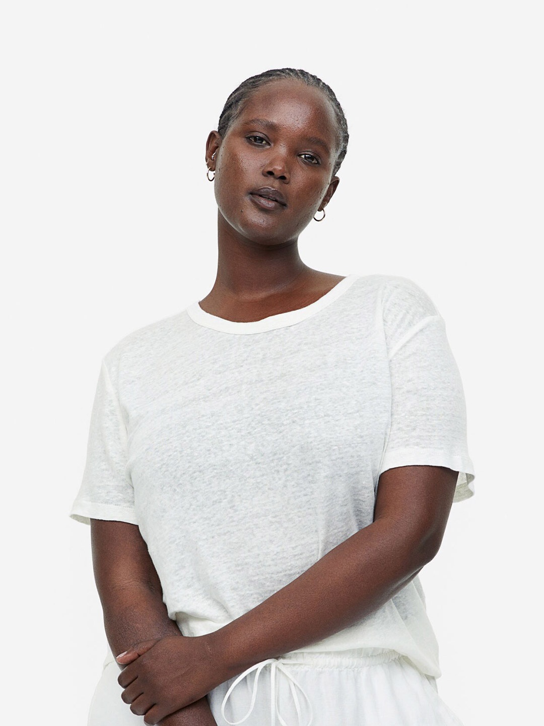 

H&M Pure Linen Top, White