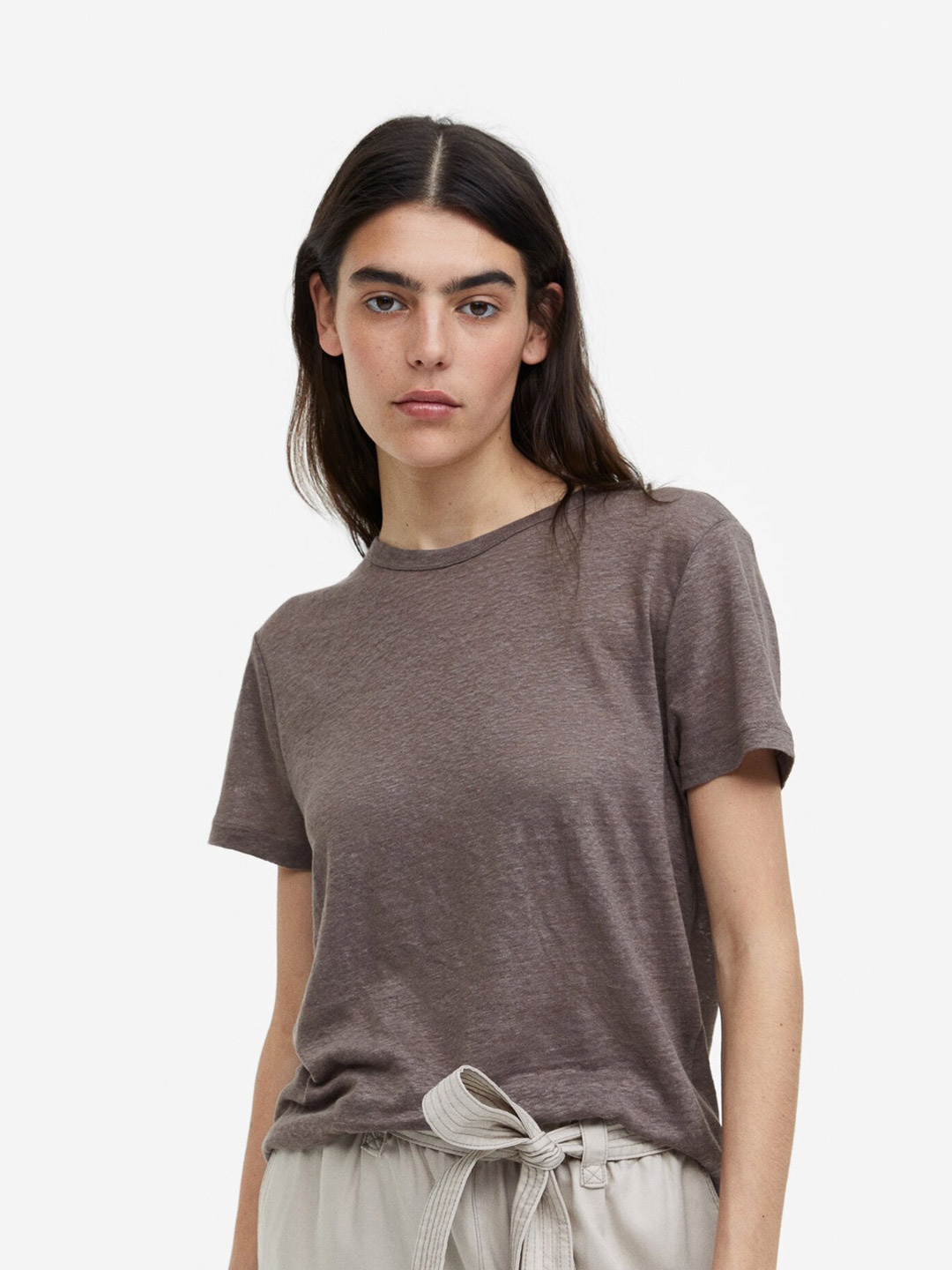 

H&M Pure Linen Top, Beige