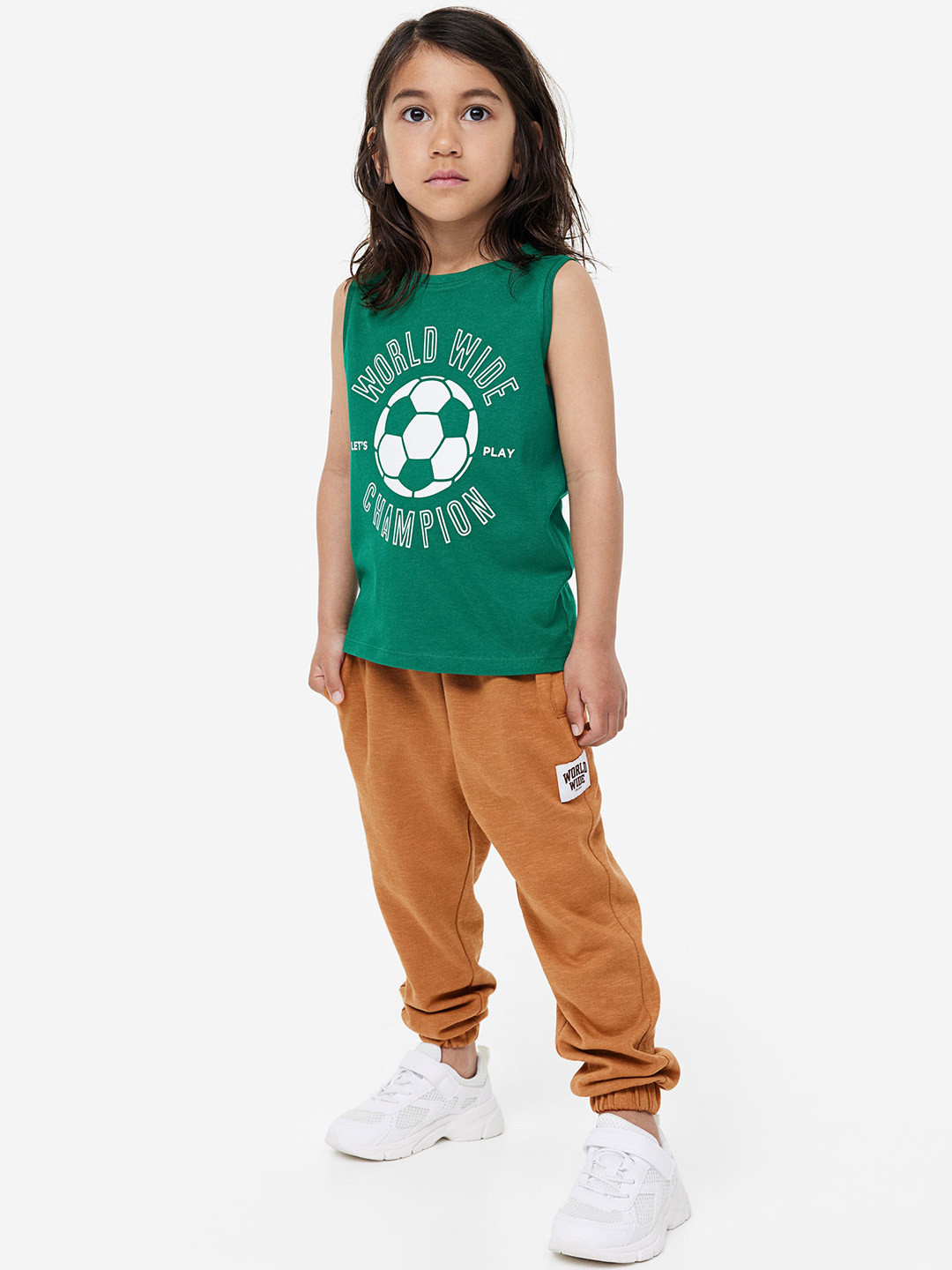 

H&M Boys Pure Cotton Joggers, Brown