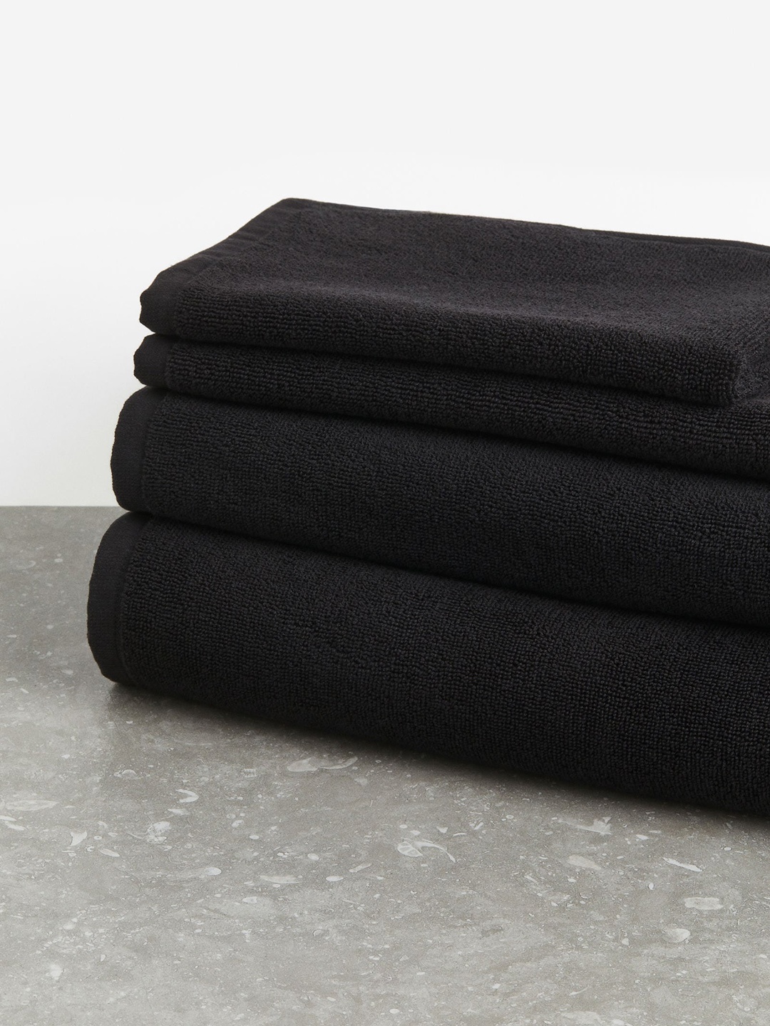 

H&M Black Cotton Terry Guest Towel