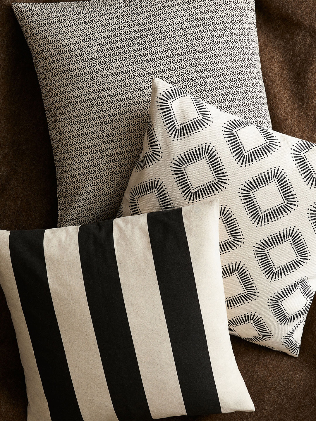 

H&M Grey & White Striped Linen-Blend Cushion Cover