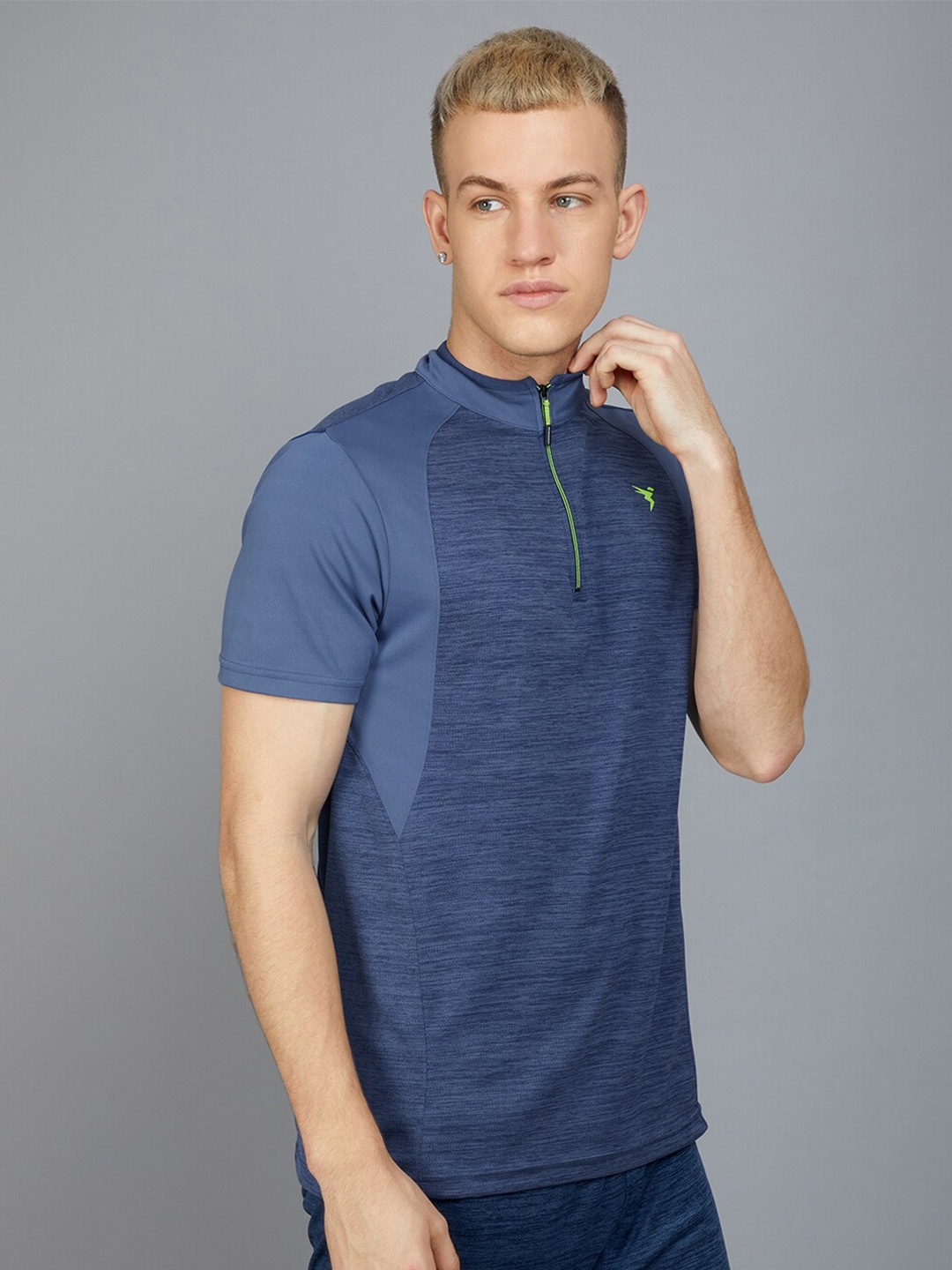 

Technosport High Neck Antimicrobial Slim Fit T-shirt, Blue