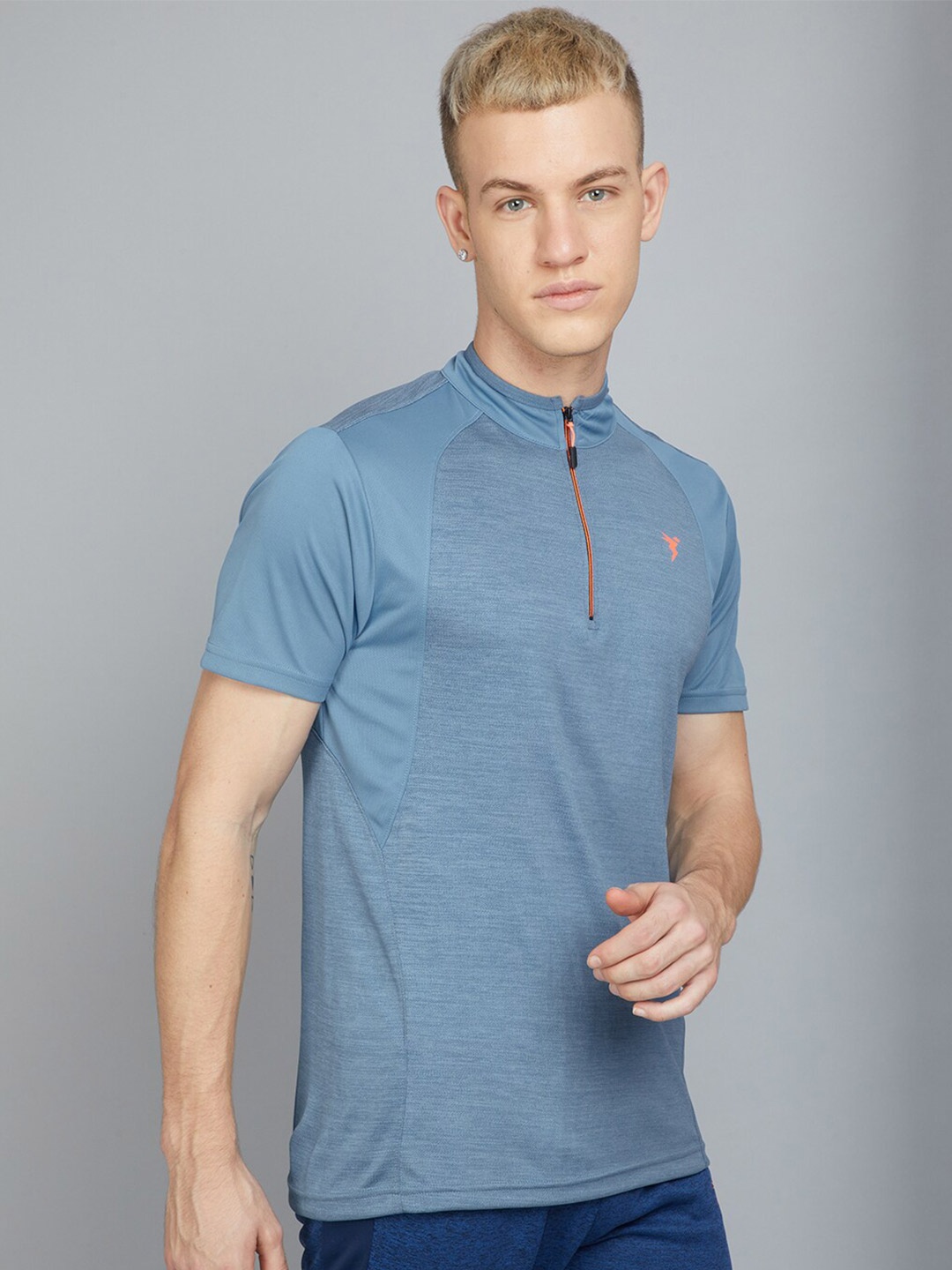 

Technosport High Neck Antimicrobial Slim Fit T-shirt, Blue
