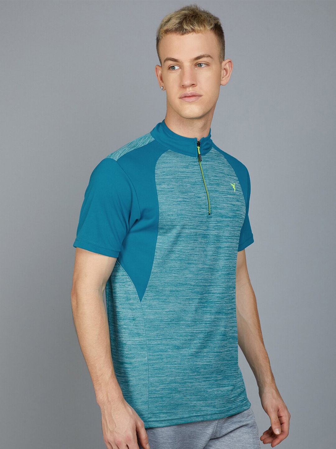 

Technosport High Neck Antimicrobial Slim Fit T-shirt, Teal