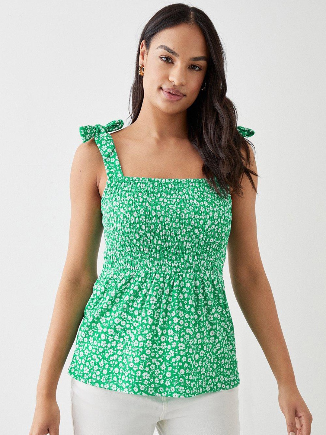

DOROTHY PERKINS Floral Print Top, Green