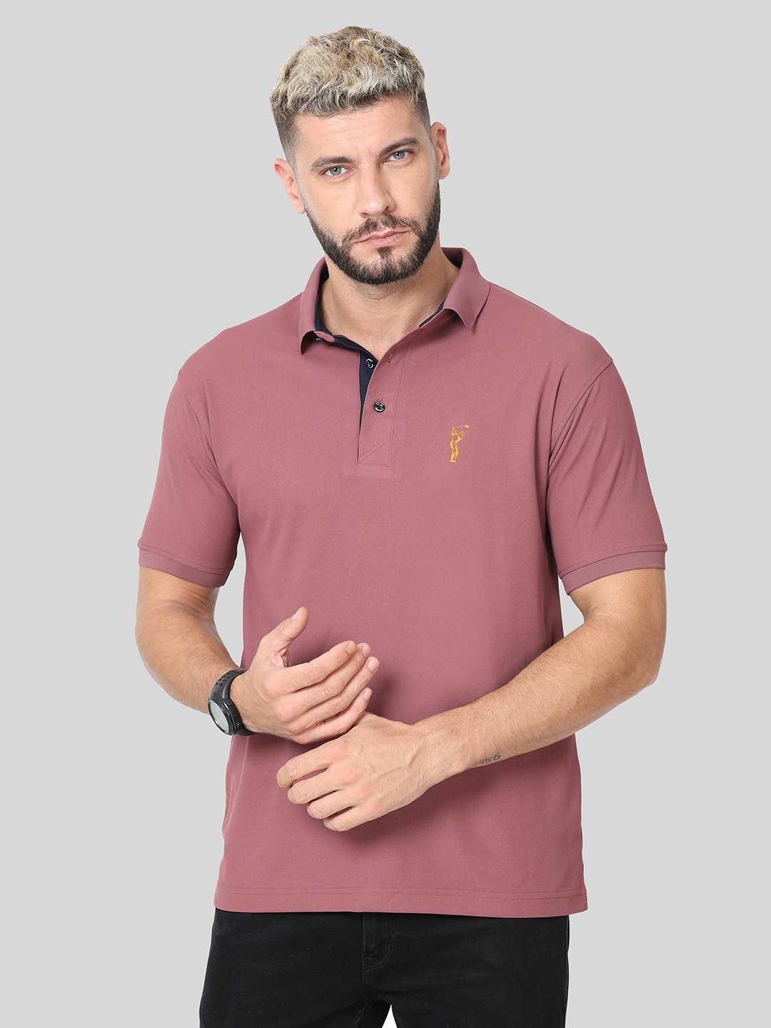 

STELLERS Polo Collar Dry Fit T-shirt, Mauve