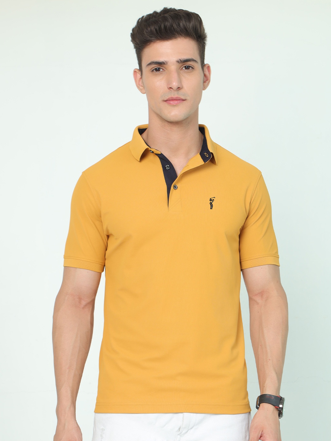 

STELLERS Polo Collar Dry Fit T-shirt, Mustard