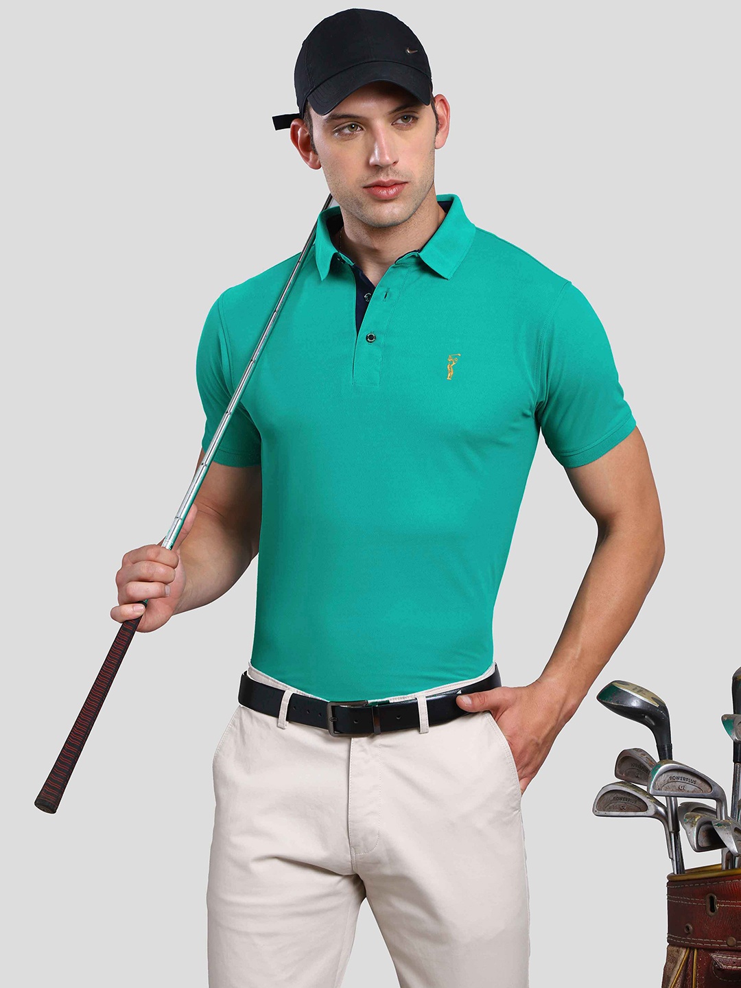 

STELLERS Polo Collar Dry Fit T-shirt, Green