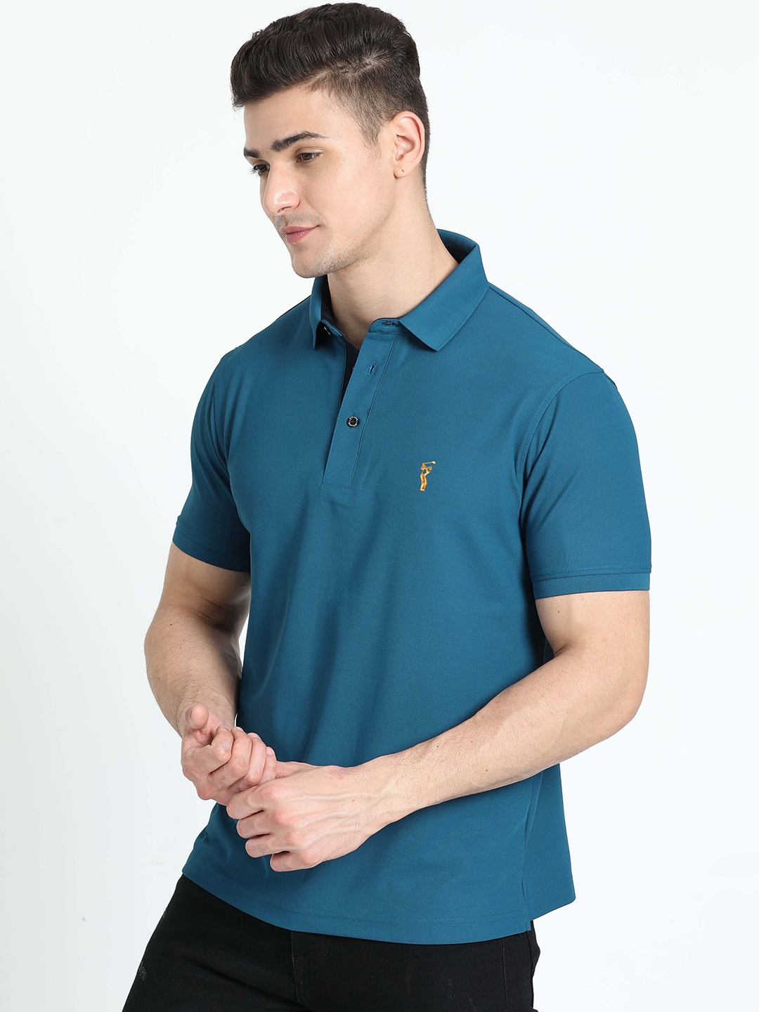 

STELLERS Polo Collar Dry Fit T-shirt, Teal