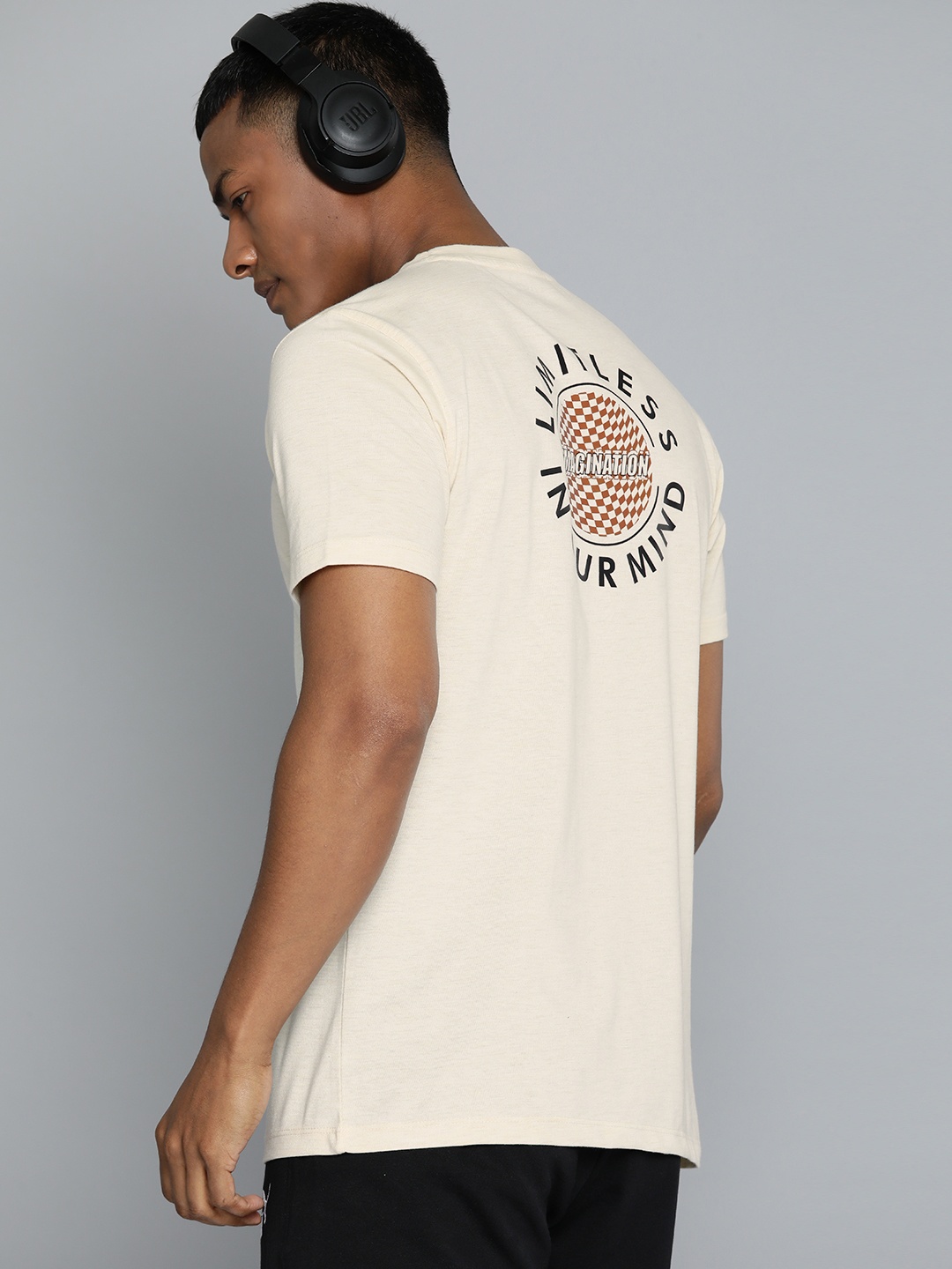 

HRX by Hrithik Roshan Lifestyle Typography Printed Biowash T-shirt, Beige