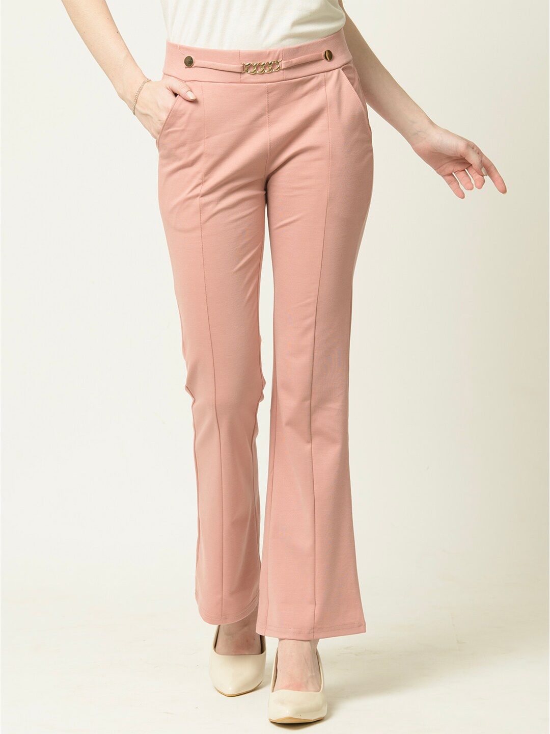 

urSense Women Mid-Rise 4 way Stretchable Jeggings, Peach
