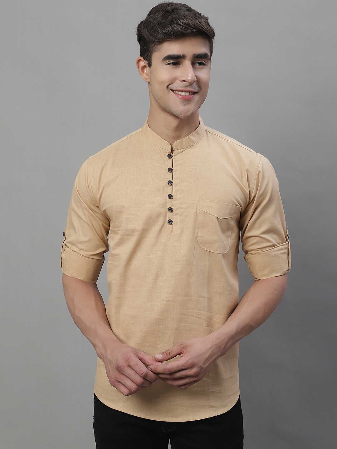 

Majestic Man Pure Cotton Kurta, Beige