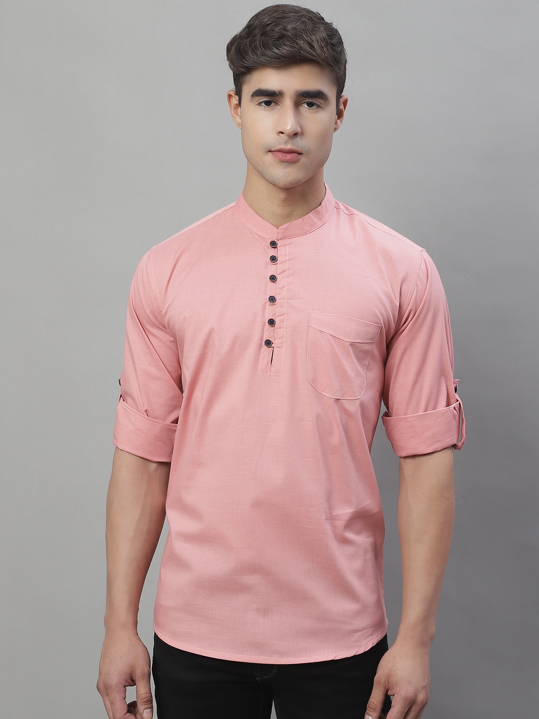 

Majestic Man Pure Cotton Kurta, Pink