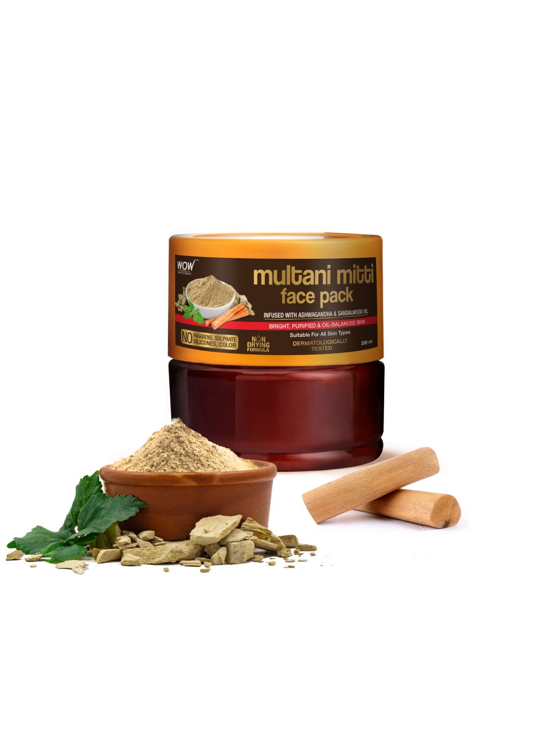 

WOW SKIN SCIENCE Multani Mitti Face Pack 200 ml, Transparent