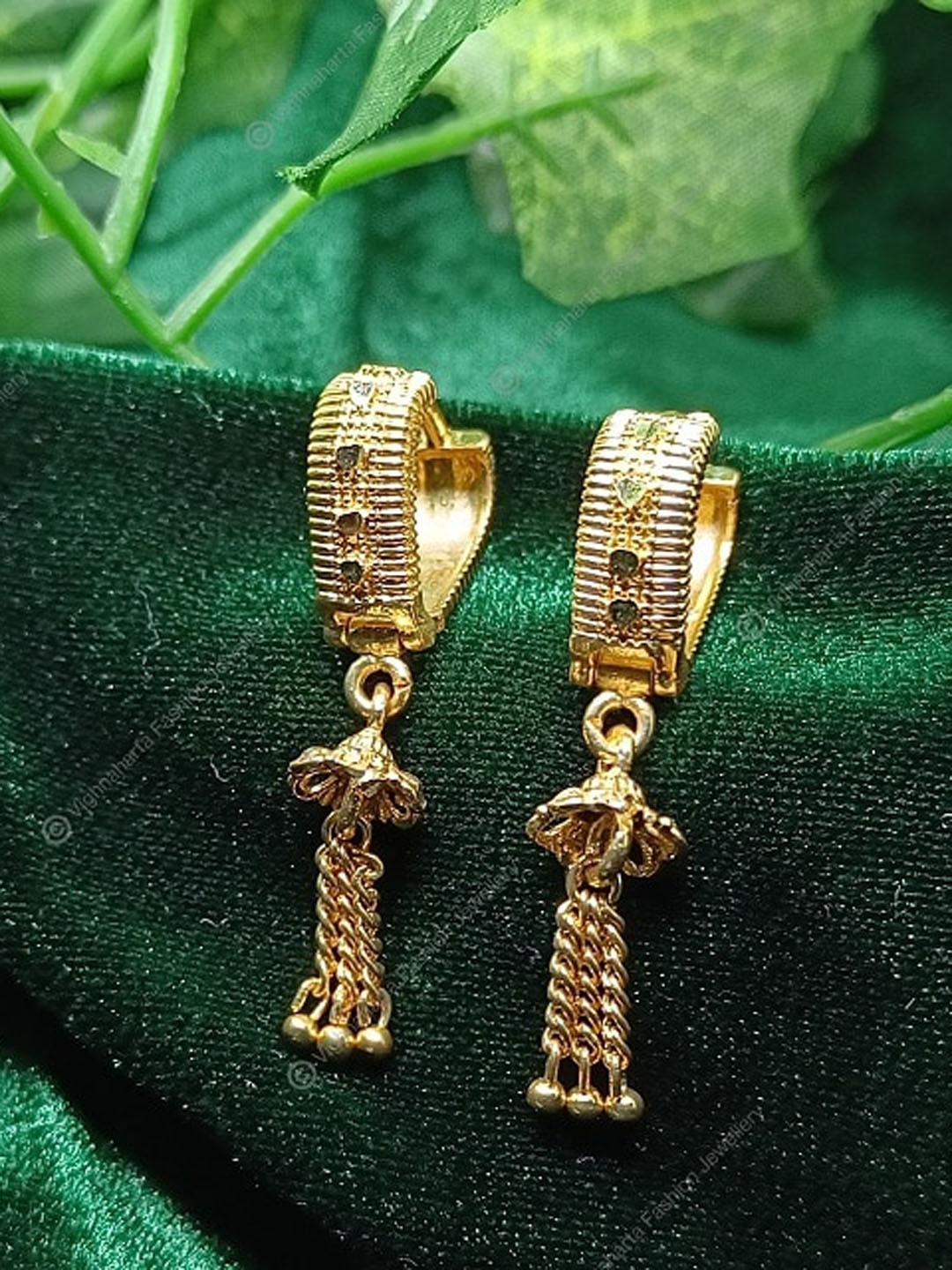 

Vighnaharta Gold-Plated Floral Drop Earrings