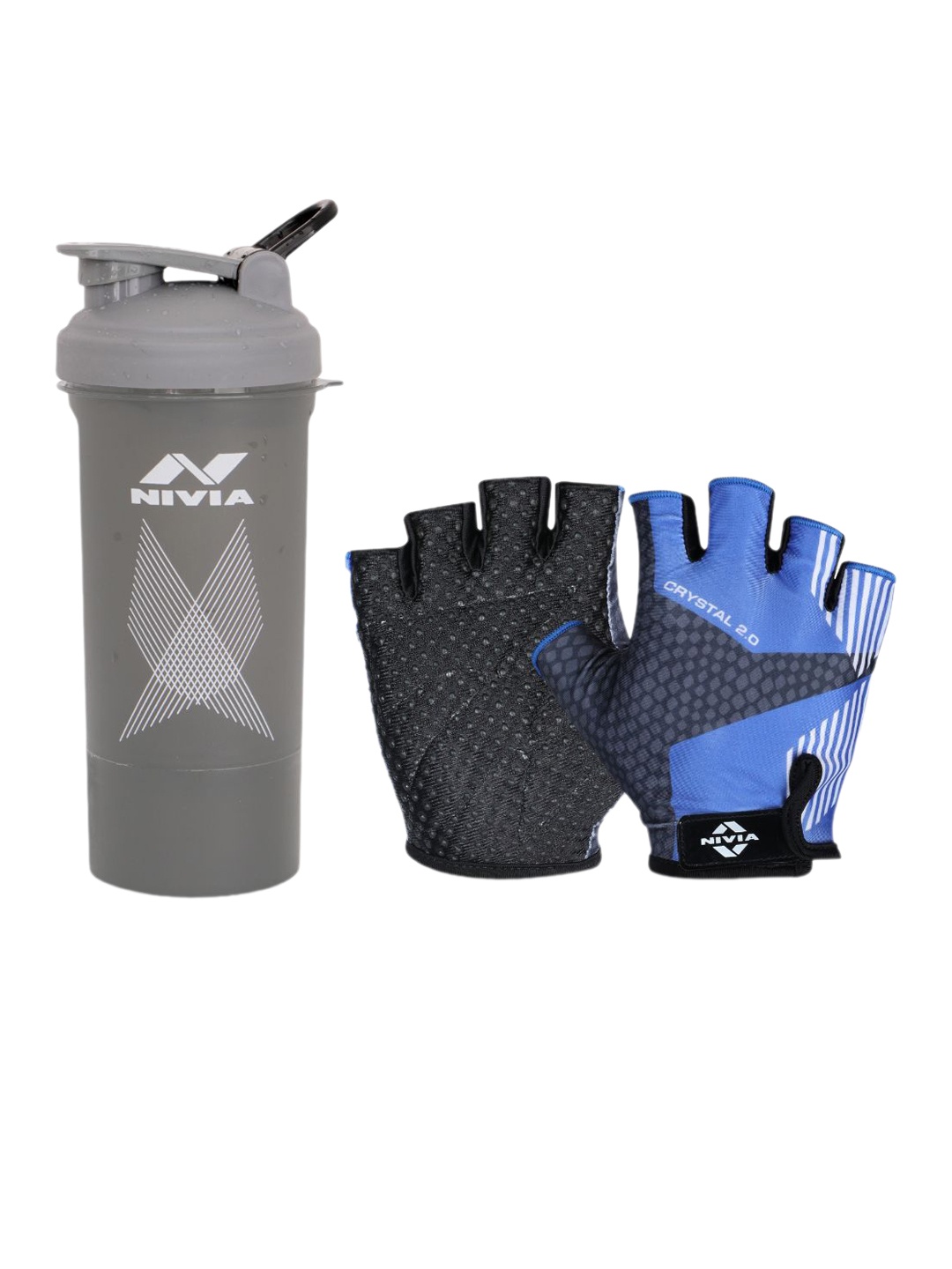 

NIVIA Printed Leather Gym Gloves With Shaker, Purple