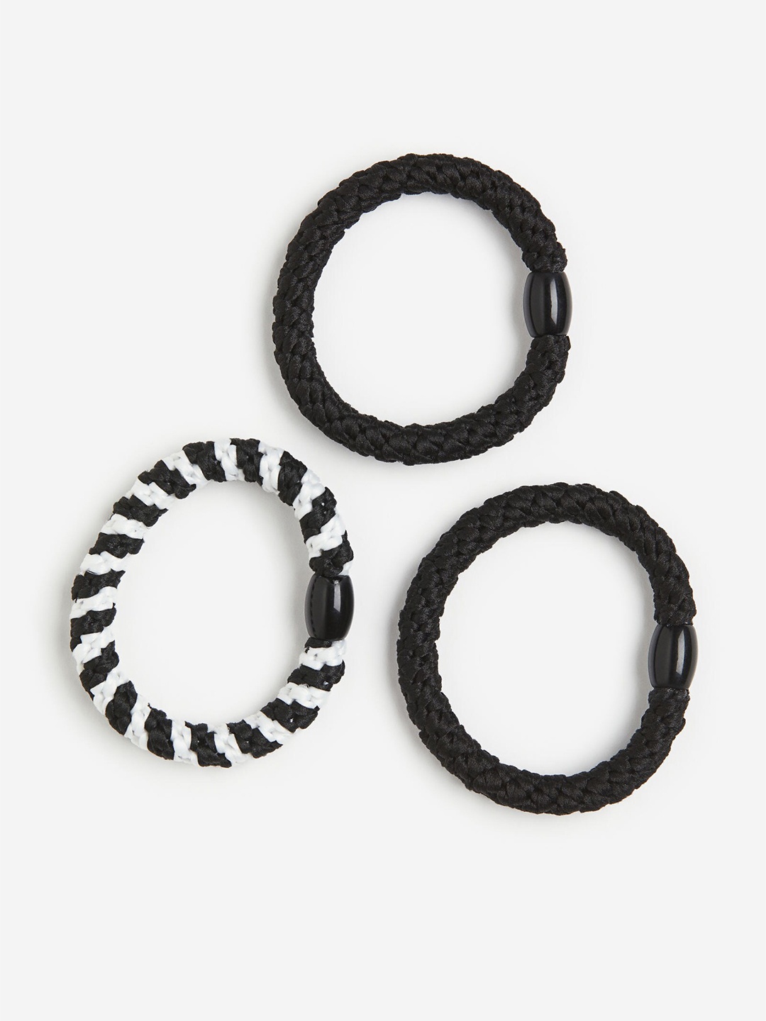 

H&M Girls 3-Pack Braided Hair Elastics, Black