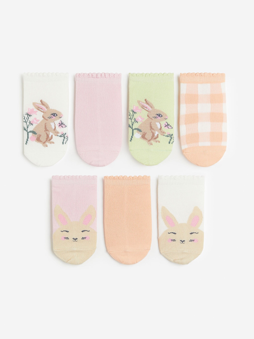 

H&M Girls 7-Pack Trainer Socks, Green