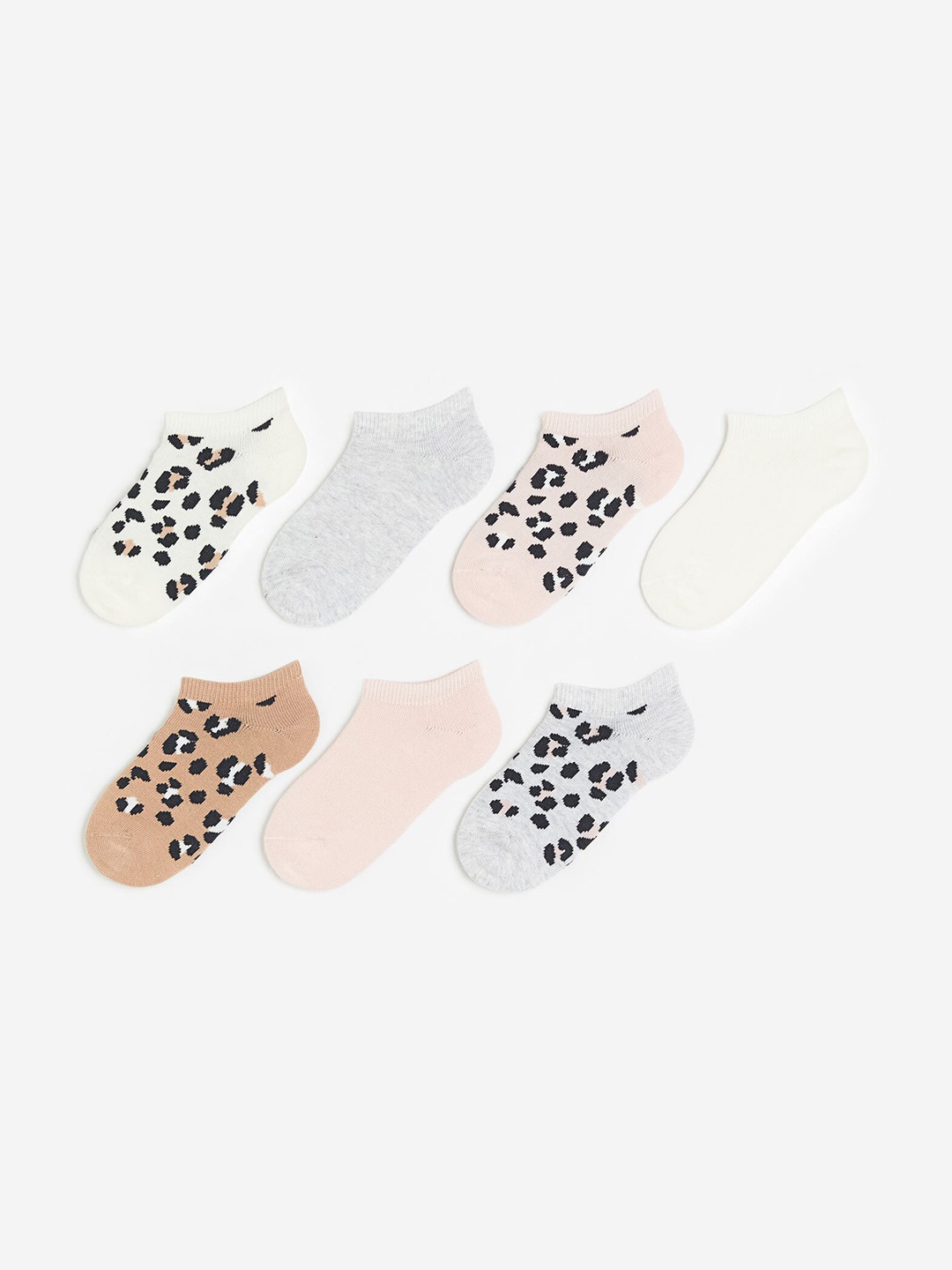 

H&M Girls 7-Pack Trainer Socks, Beige