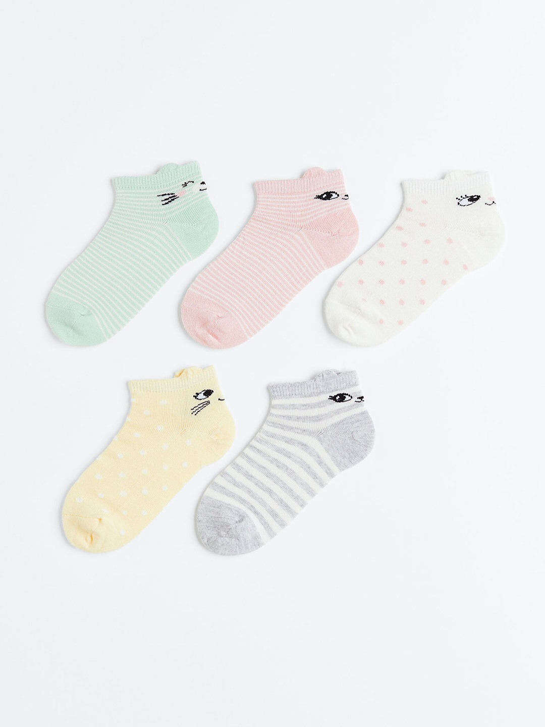 

H&M Girls 5-Pack Trainer Socks, Green