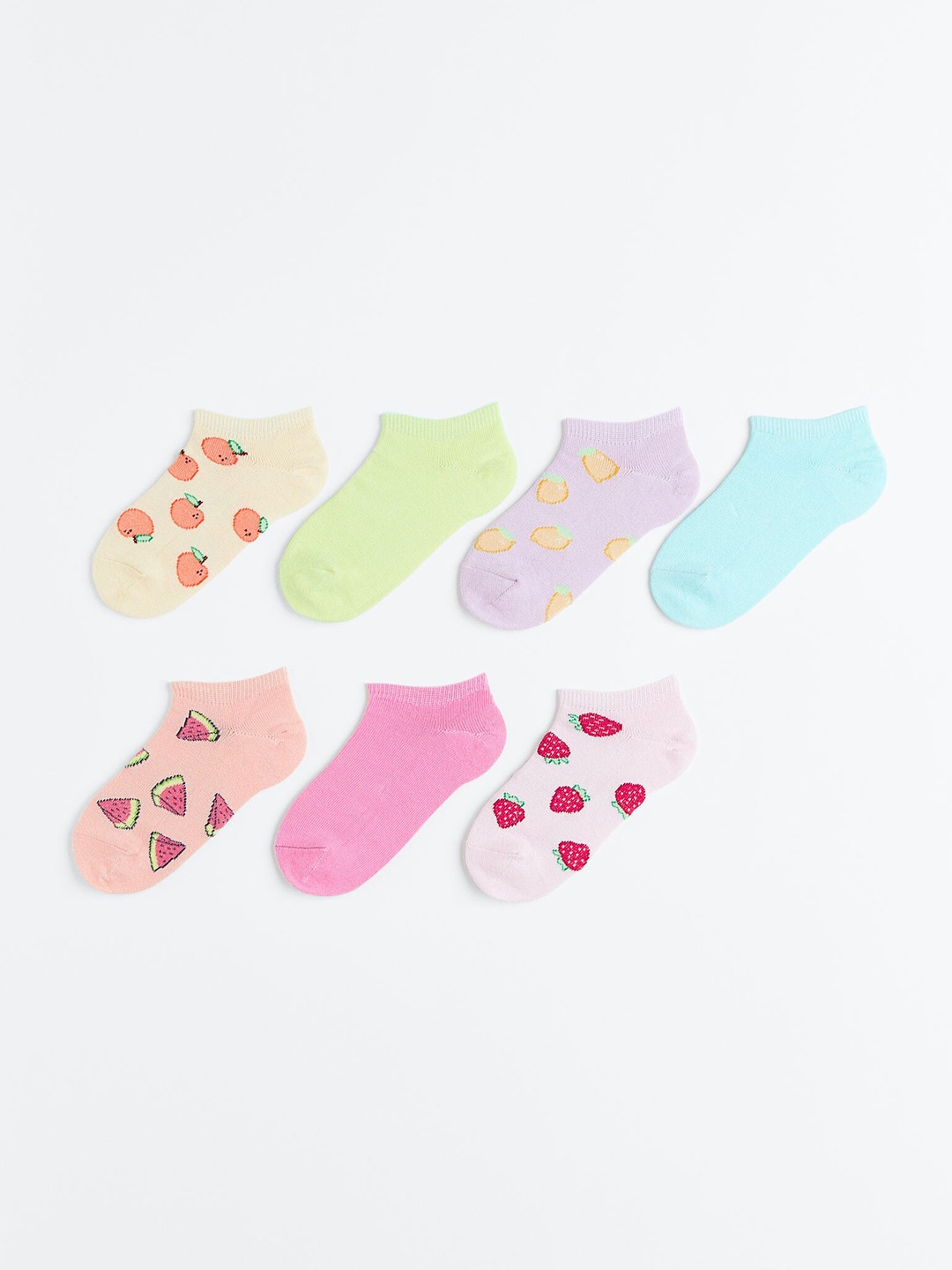

H&M Girls 7-Pack Trainer Socks, Pink