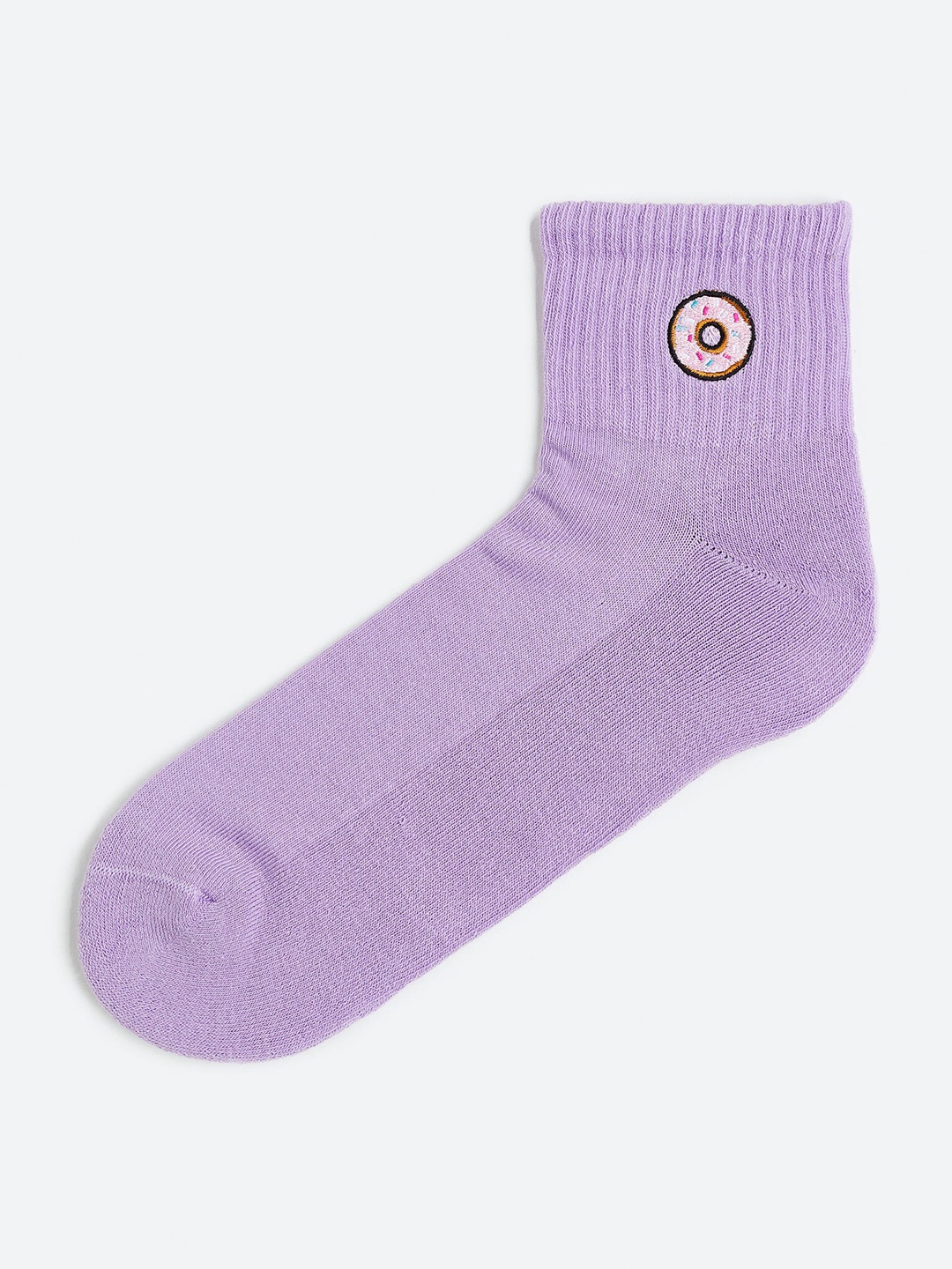 

H&M Men Embroidery-Motif Socks, Purple