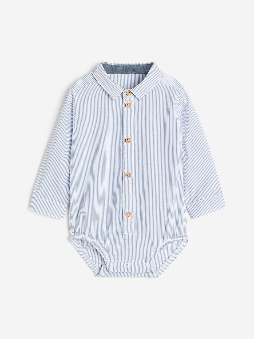 

H&M Boys Pure Cotton Shirt Bodysuit, Blue