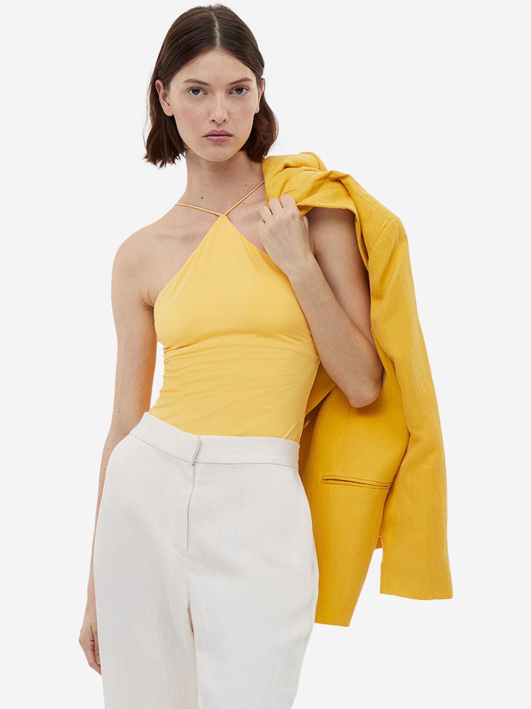 

H&M Jersey Thong Bodysuit, Yellow