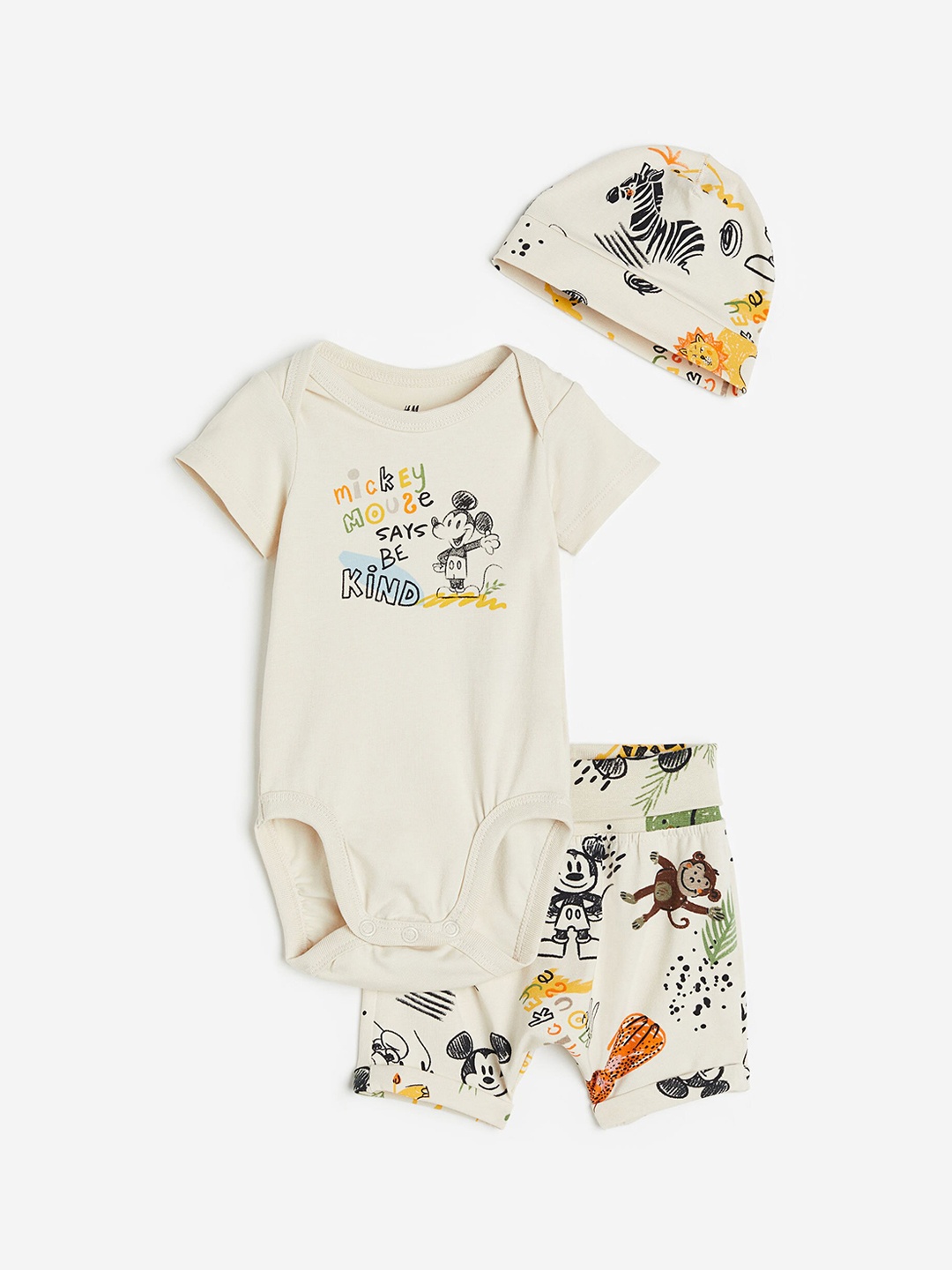 

H&M Infant Boys 3-Piece Printed Set, Beige