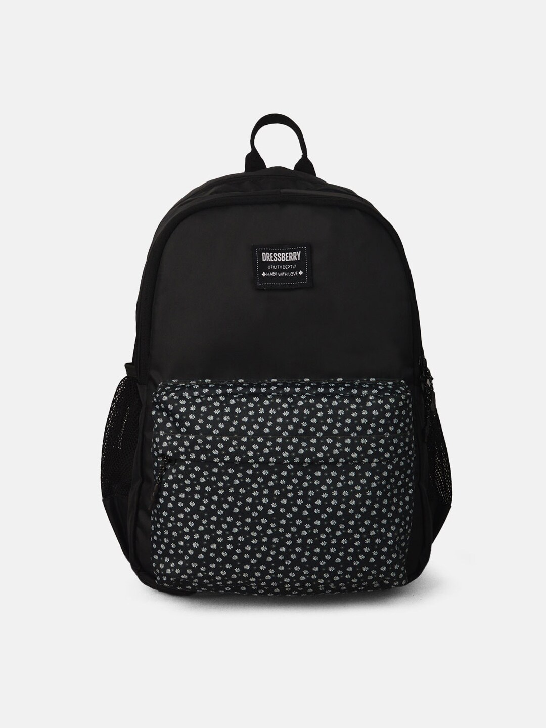 

DressBerry Women Black & White Small Printed Backpack