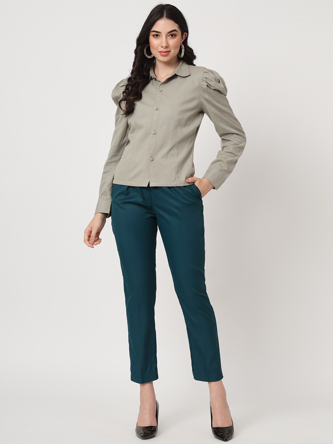 

CUFFS N LASHES Shirt Co-Ords with Trouser, Grey