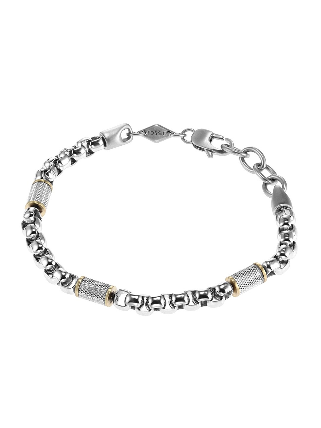 

Fossil Men Silver-Toned Silver-Plated Link Bracelet
