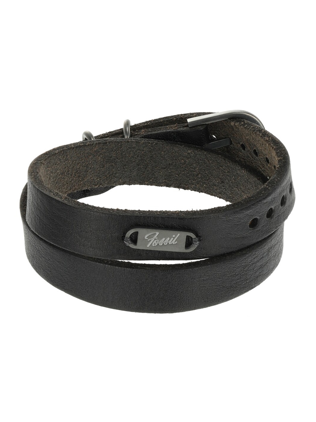 

Fossil Men Leather Wraparound Bracelet, Black