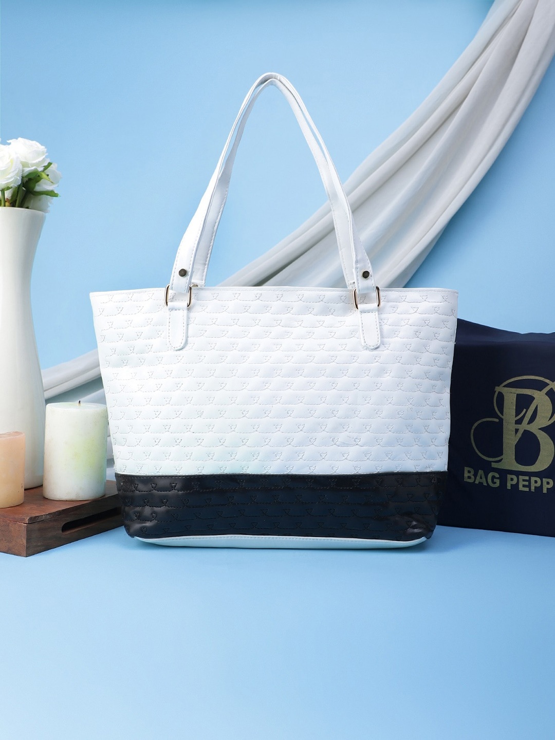 

Bag Pepper Textured Structured Shoulder Bag, White