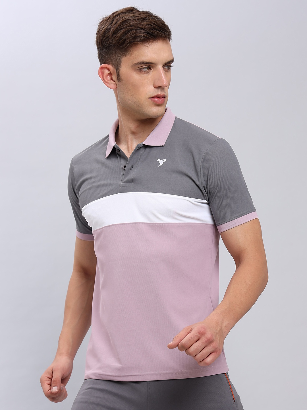 

Technosport Polo Collar Antimicrobial Slim Fit T-shirt, Pink