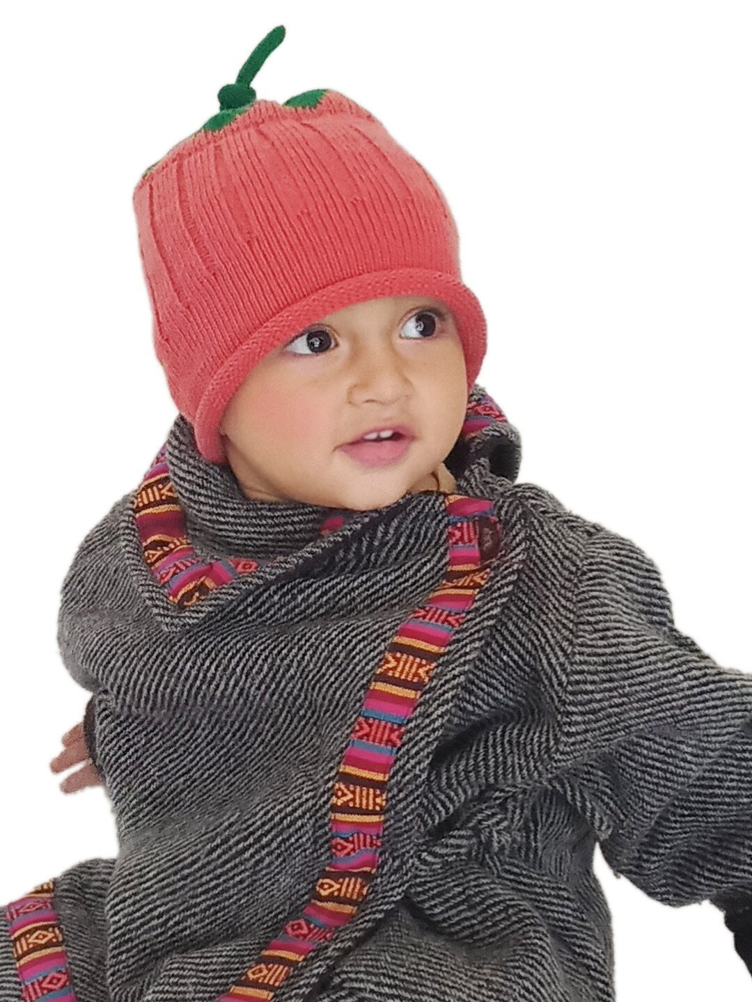 

Bharatasya Infant Kids Colourblocked Cotton Beanie, Orange
