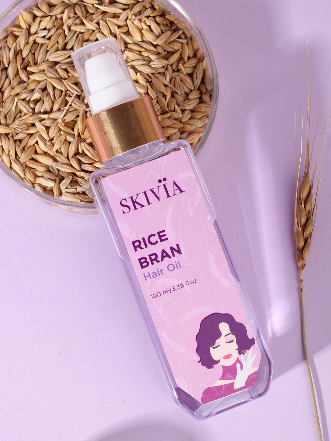 

SKIVIA Rice Bran Hair Oil with Tea Tree Oil - 100ml, Purple