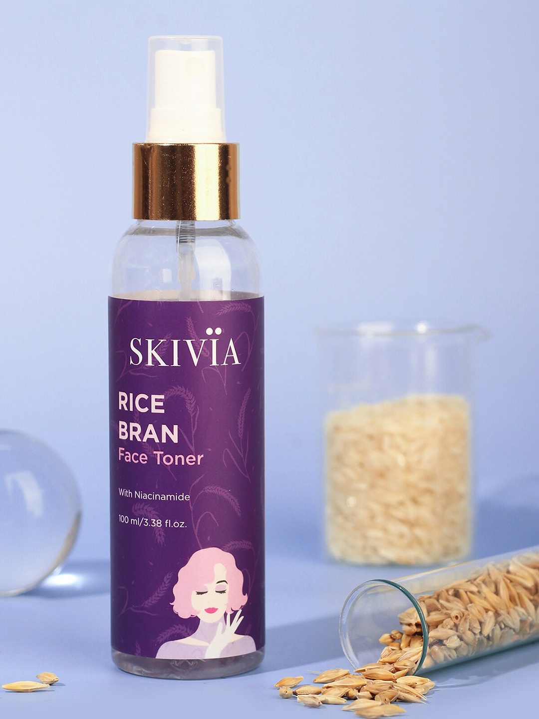 

SKIVIA Rice Bran Face Toner with Niacinamide - 100ml, Purple