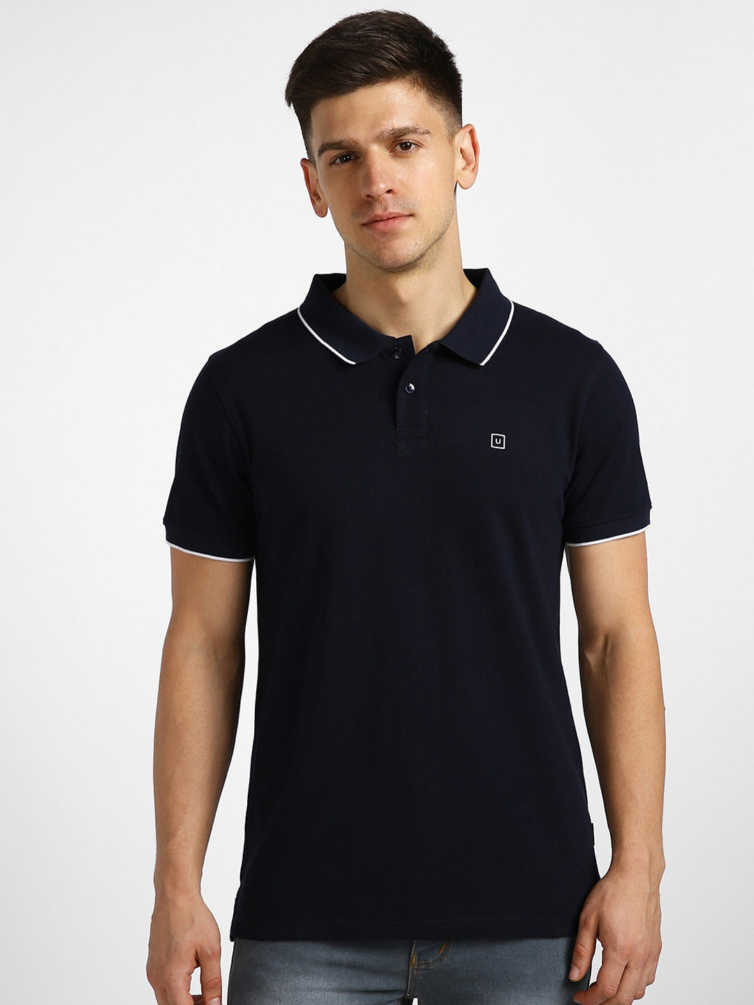 

Urbano Fashion Polo Collar Slim Fit T-shirt, Navy blue