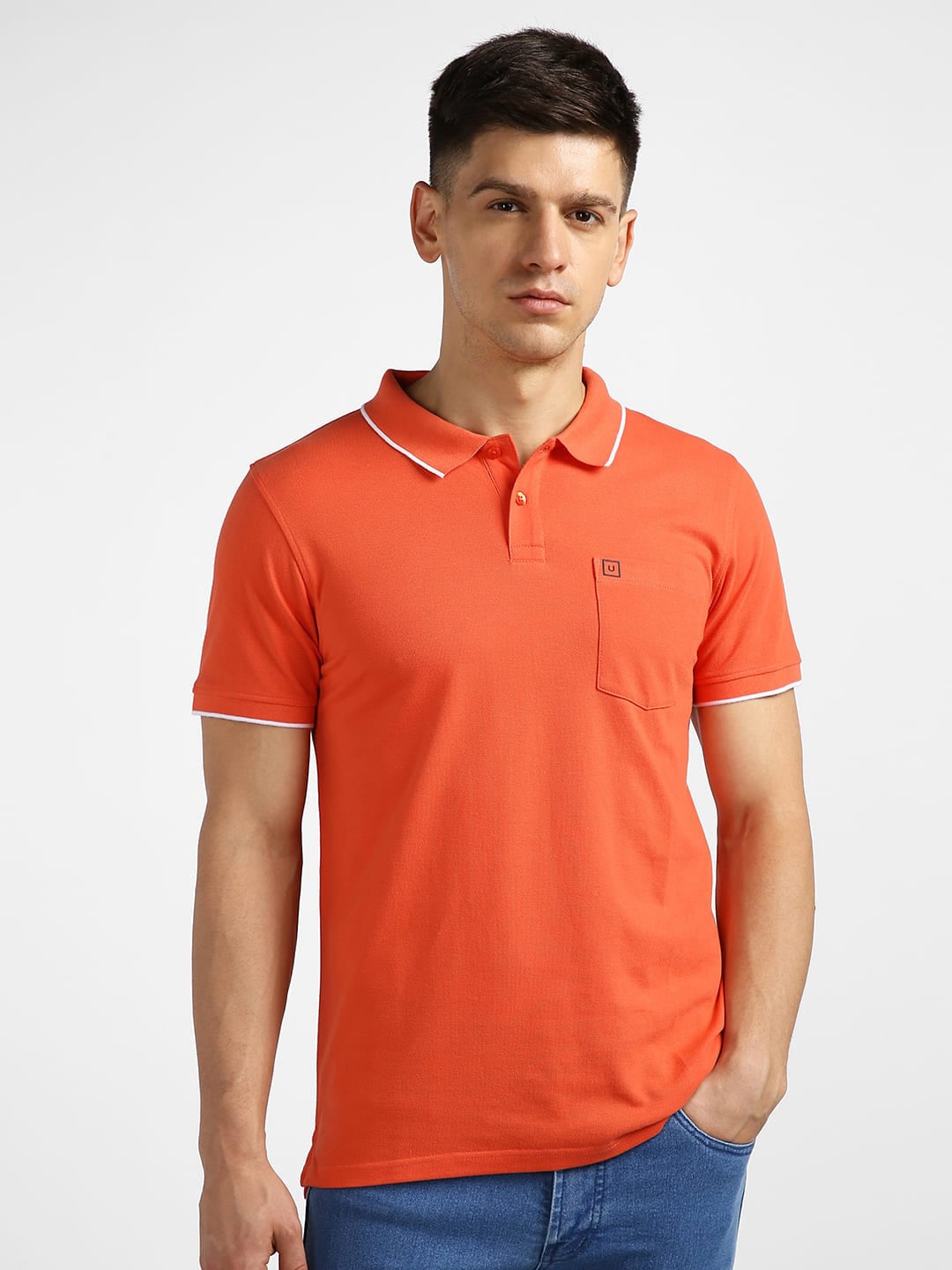 

Urbano Fashion Polo Collar Slim Fit T-shirt, Orange