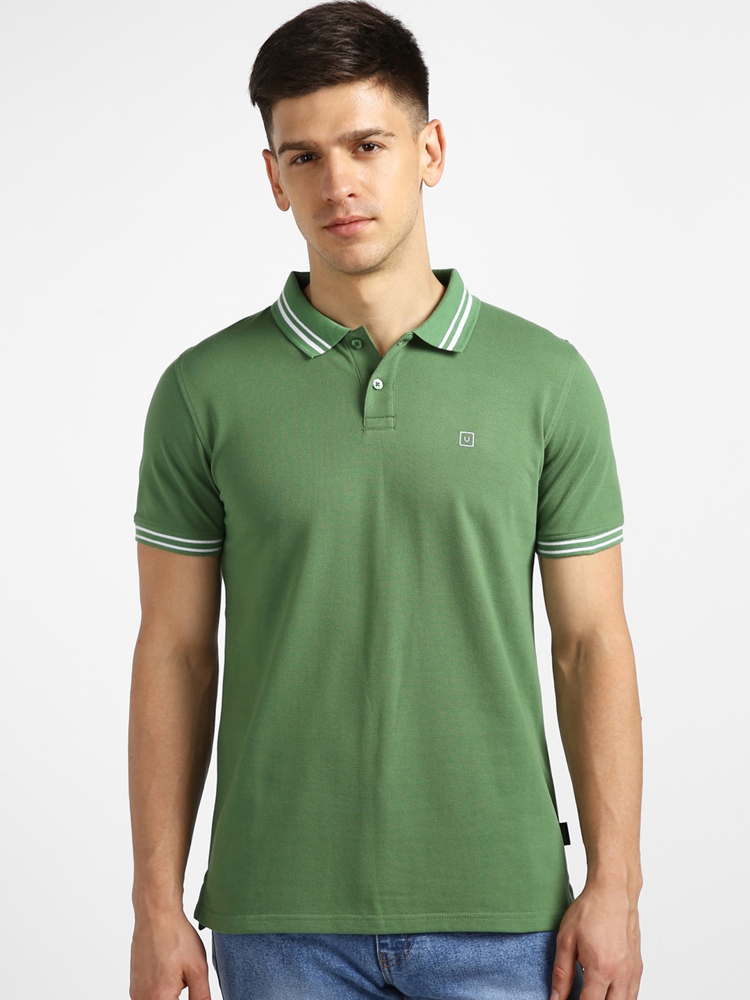 

Urbano Fashion Polo Collar Slim Fit T-shirt, Green