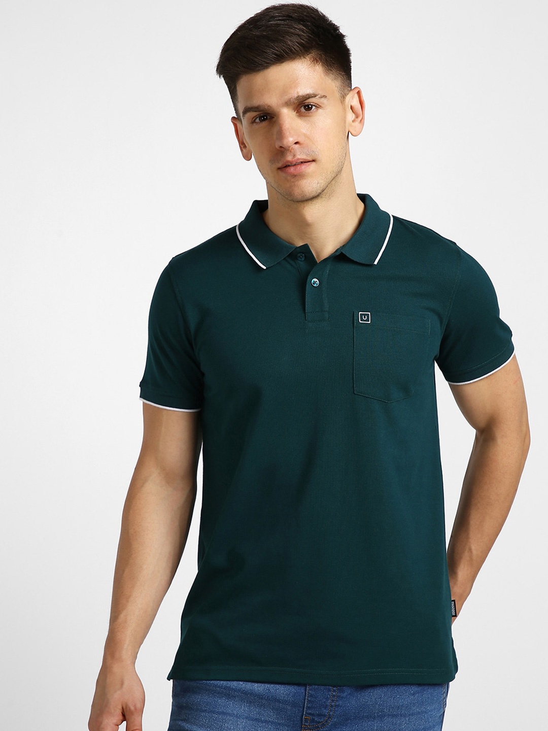 

Urbano Fashion Polo Collar Slim Fit T-shirt, Green