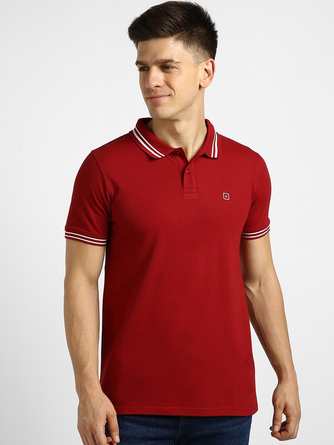 

Urbano Fashion Polo Collar Slim Fit T-shirt, Maroon